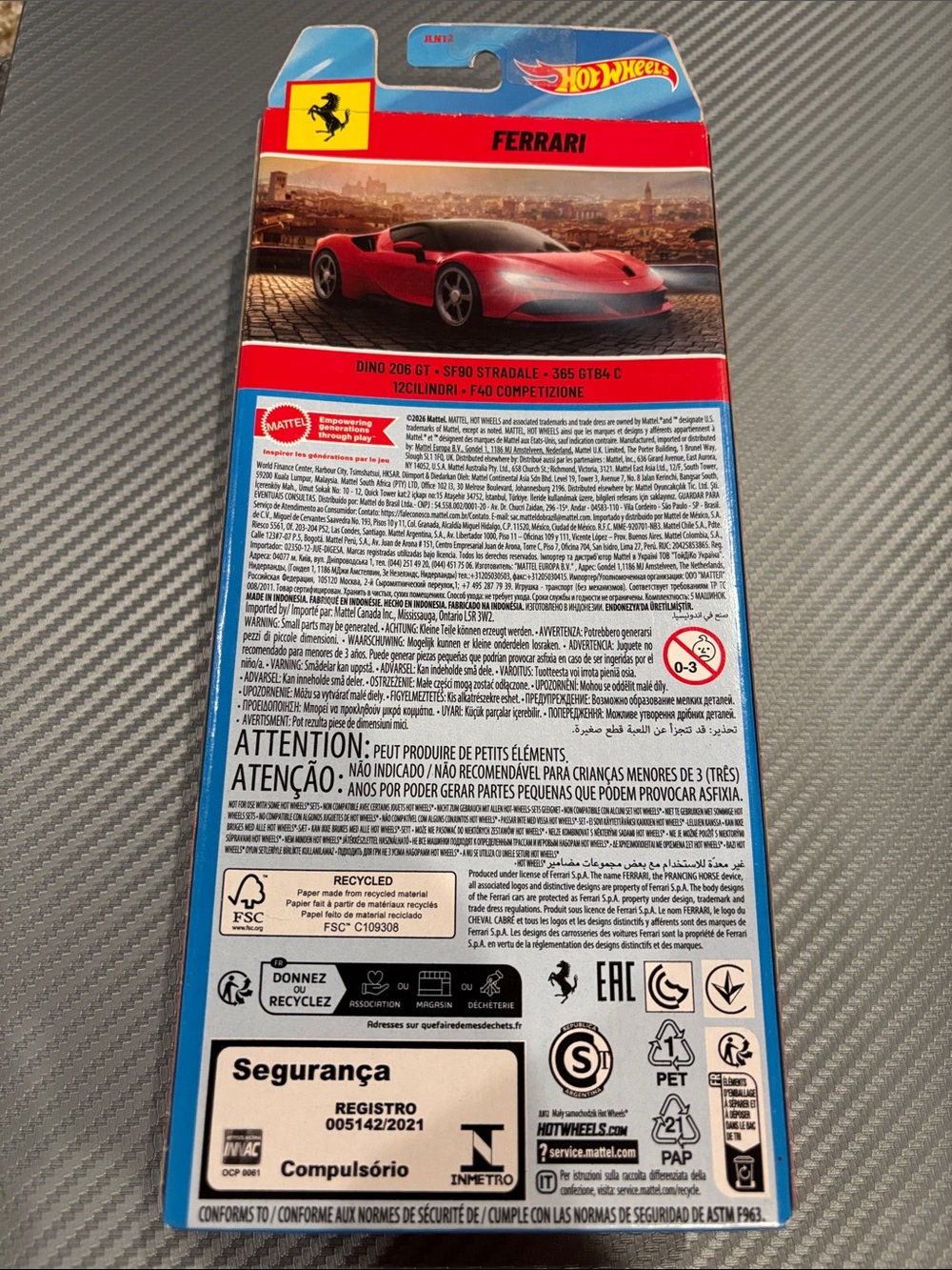 Hot Wheels Ferrari 5-Car Pack - Red Collectible Toy Cars - Picture 2 of 2